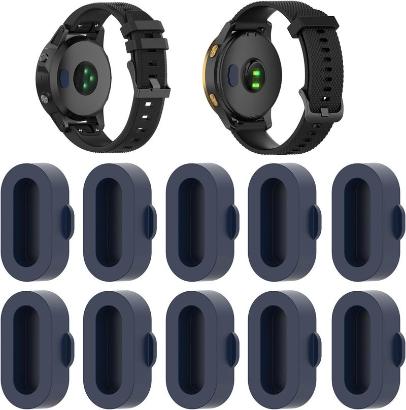 FanTEK 10pcs Anti-dust Plugs for Garmin Fenix 8/7/7S/7X 5/5S/5X Plus/6S 6 6X Silicone Charger Port Protector, Compatible for Garmin Venu 2/Vivoactive 3/4/Instinct 2/Forerunner 935/45S/245/945 - Image 1